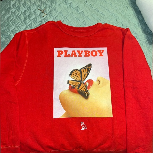 OVO x Playboy Crewneck | Red | X-Large(Fits like Large) - Picture 2 of 6